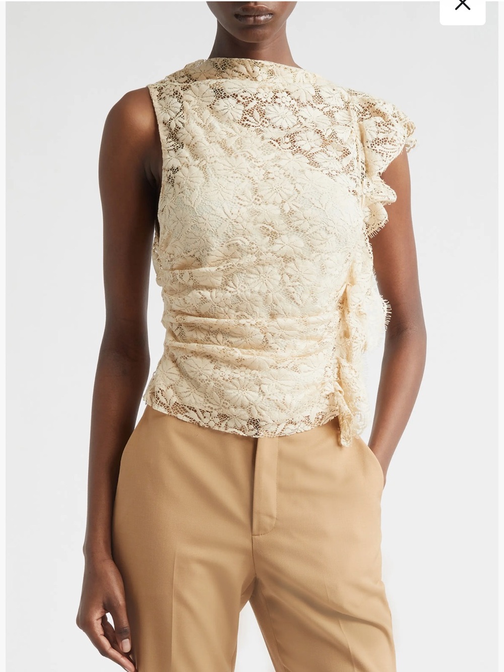 New ALC Astrid Lace Ruffle Top Crème Dolce Size 10